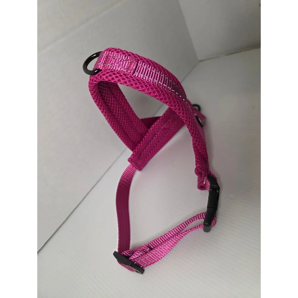 DogFad Pink Dog Harness Small Adjustable Mesh Reflective